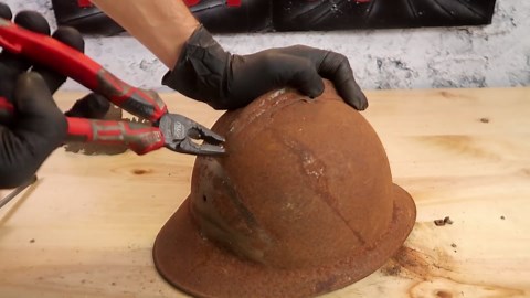 Restoring a 1920 French firefighter helmet found at a flea market