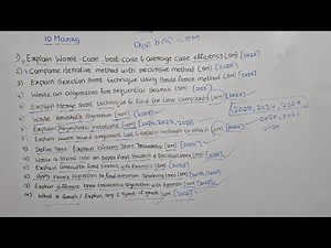 DAA most important Questions for 10 Marks Questions | daa | BCA Expert.