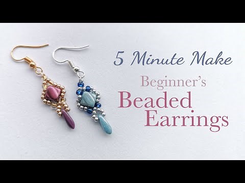 Beginners Beaded Earrings Tutorial - 5 Minute Make