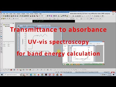 Transmittance to absorbance conversion UVvis spectroscopy for band energy calculation