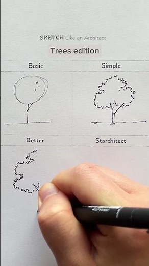 4 Styles of Drawing TREES Like an Architect