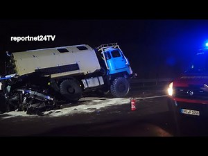 Schwerer Unfall am AD Havelland, Oldtimer-Wohnmobil mit Mini auf A10 zusammengestoßen
