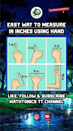 Easy Way to Measure In Inches Using your Hand | #handtrick #measurement #shorts #lifehacks