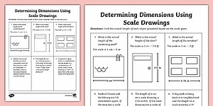 Seventh Grade Determining Dimensions Using Scale Drawings Worksheet