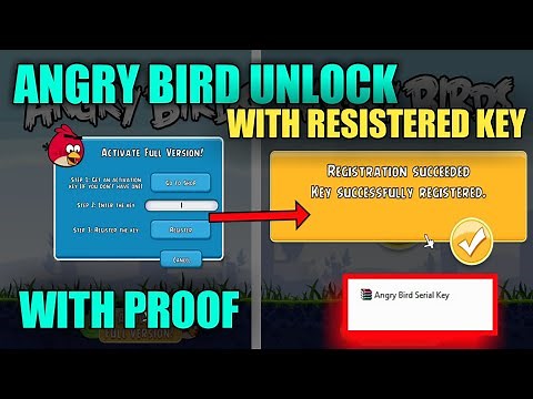 How to Unlock Angry Bird game in pc using Activation Key