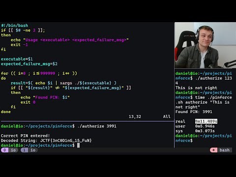 Bruteforcing a PIN in Pure Bash