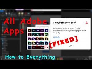[ FIXED ] Installer was unable to acess a critical file/directory. Error code 42 || All Adobe Apps.