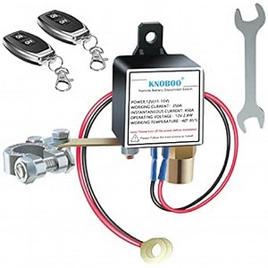 Remote Battery Disconnect Switch, Upgraded Kill Switch for Car, DC12V 250A Dual Remote Control, Prevent Battery Drain, Anti-Theft, Battery Disconnect Switch with 2 Keys and a Small Wrench