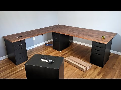 IKEA Karlby Counter Top Corner Desk DIY Install for Office/ YouTube Studio