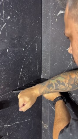 Effortless Shelf Installation with Complete Tile Work