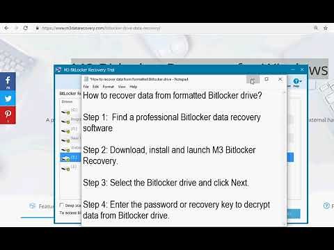 How to recover data from formatted Bitlocker drive with M3 BitLocker Recovery software?
