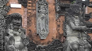 Hindu temple with statues of the gods on Bali island, Indonesia. Balinese Hindu Temple, old hindu architecture, Bali Architecture, Ancient design
