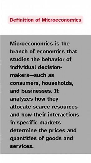 What is Microeconomics? #economics #microeconomics