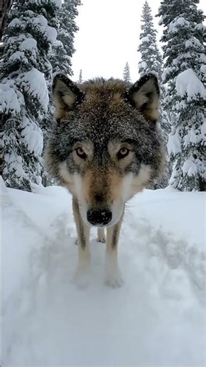 GIANT WOLF Blocks Ranger's Path In Snow Forest!