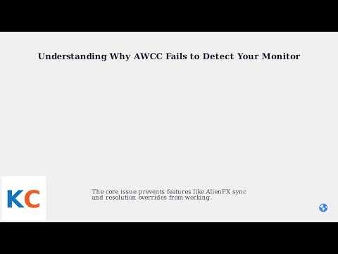 How to Fix Alienware Command Center Not Detecting Monitor – AWCC/Driver Reinstall