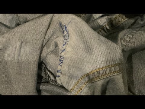 Threading a needle and sewing my pants 👖