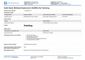 Painting Safe Work Method Statement: Free & editable SWMS