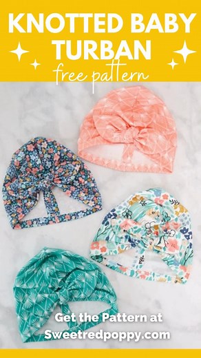 19K views · 142 reactions | Create the perfect baby gift with this adorable Knotted Turban Style Baby Hat tutorial! Learn how to make it step-by-step with our FREE sewing pattern. Download now on the blog: https://sweetredpoppy.com/knotted-turban-style-baby-hat | Sweet Red Poppy | Facebook