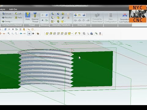 Alibre CAD (Geomagic): How to Make Cosmetic Threads using Helical Cut Tool!