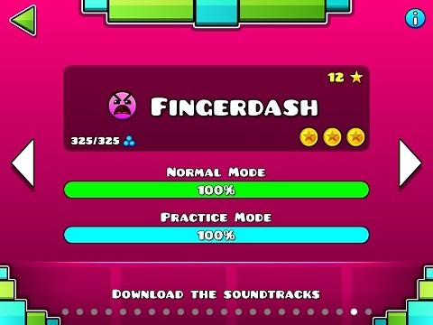 Geometry Dash Walkthrough - Level 21 (Fingerdash) [ALL COINS]