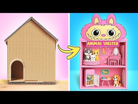 DIY Labubu House Makeover! 🏠✨ Crazy Cardboard Crafts & Adorable IRL Fun! 📦🔥