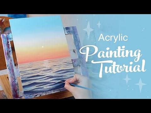 Acrylic Painting Tutorial - Ocean Sunset (Beginner to Intermediate)