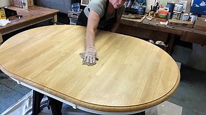 Refinishing a Pine Wood Dining Table without Stripping original coat.