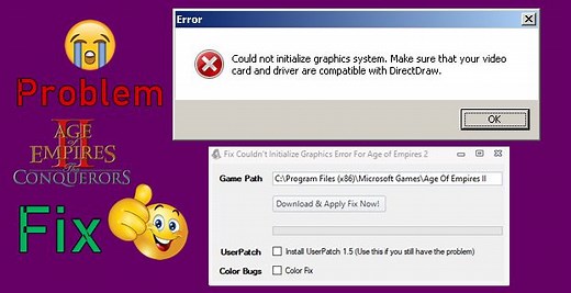 Could not initialize graphics system Age of Empires 2 [Fix] - Age Of Notes