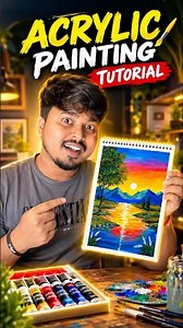 😱I Tried Acrylic Painting… And THIS Happened!/ Tutorial #shorts #acrylicpainting #tutorial #acrylic