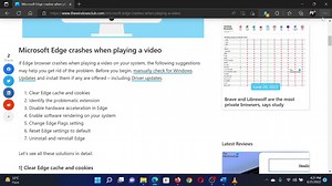 Microsoft Edge crashes when playing a video