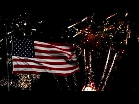 Fireworks and US Flag