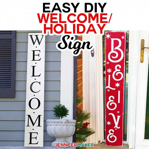 Easy Vertical Welcome Sign - Reversible for the Holidays!