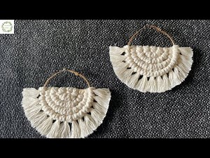Macrame earrings | DIY macrame earring tutorial | Boho earring | Hoop earring