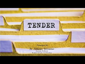 Tender | Estimation and Costing | MSBTE | Architecture & Civil Students and Professionals