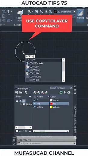 AutoCAD Tips 75 Copy To Another Layer #shorts