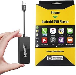 CarlinKit Wired CarPlay Dongle Android Auto for Car Radio with Android System Version 4.4.2 and Above, Install The AutoKit App in The Car System, Dongle Connect The Car's AutoKit App to get CarPlay