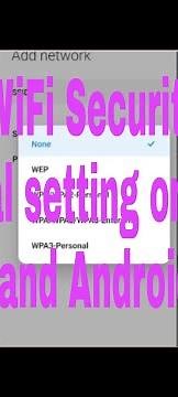 How to WiFi Security WPA 3 Personal setting on Redmi note 10 and Android Phone