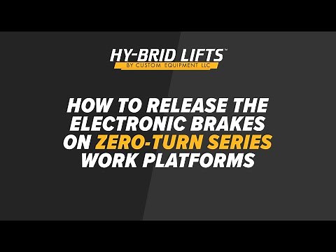 How to Release the Electronic Brakes on Zero-Turn Series Scissor Lifts