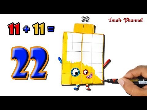 Numberblocks 22 - Draw and coloring Numberblocks