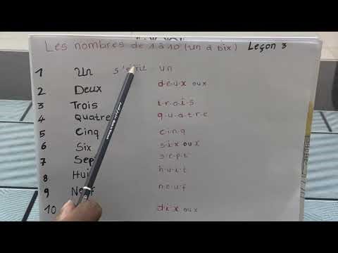 Lesson 3 : The numbers in French from 1 to 10(les nombres de 1 à 10)