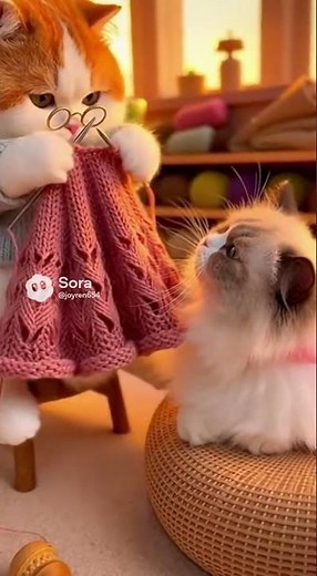 Knitting a dress for ragdoll