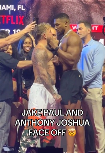 Jake Paul vs Anthony Joshua Face Off Highlights