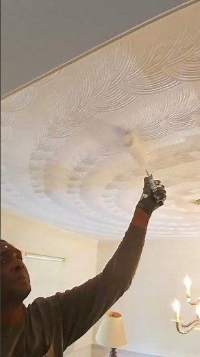 Handyman DIY Projects - Paint Sand Swirl Ceiling #diypowercouple