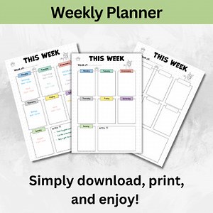 Weekly Planner - Weekly Calendar - 2025 PRINTABLE Journal Page - Weekly Planner