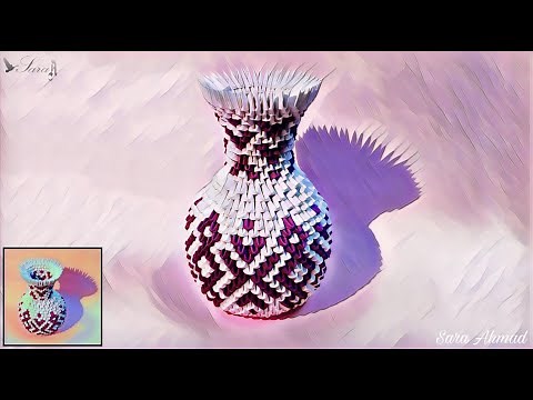 How to make 3d origami Vase 80