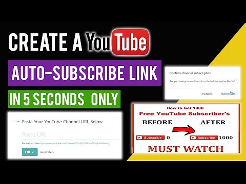 Free YouTube Auto Subscribe Link Generator | Create A YouTube Auto-Subscribe Link In 5 Seconds