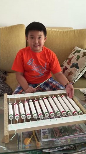 Homemade PVC pipe xylophone from a 3rd grade student