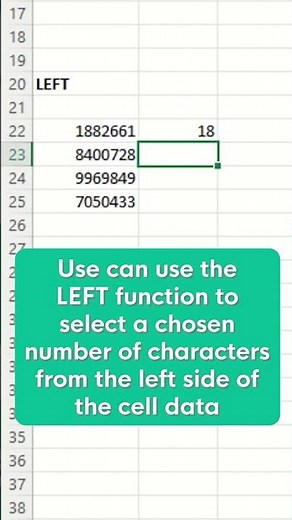 How to Use LEFT Function in Excel