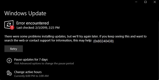 Fix Error 0x80240438 for Windows Updates and Microsoft Store