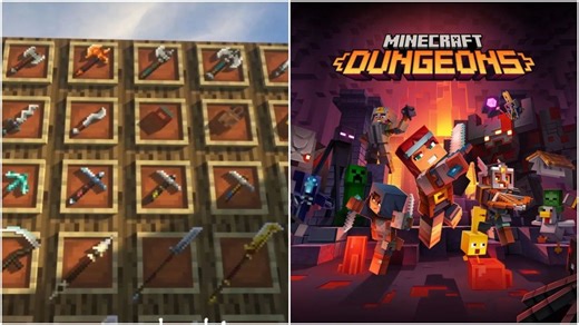 MC Dungeons Weapons mod: Add 150 New Weapons To Minecraft!